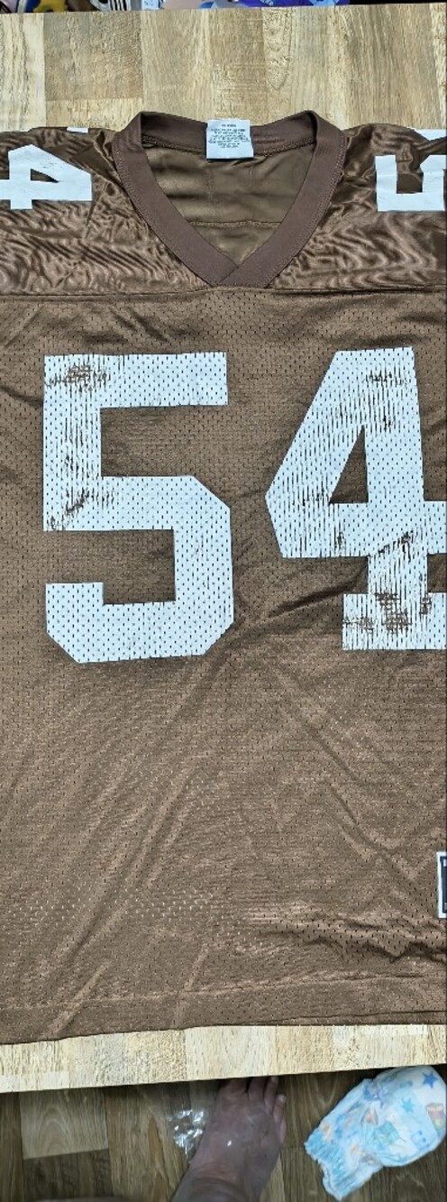 STARTER Brown Jersey Number 54 Spielman Size Large